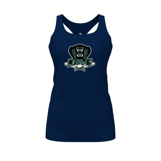 [FT0TRBNV-FYS-LOGO2] Decker Racerback Tank Top (Female Youth S, Navy, Logo 2)