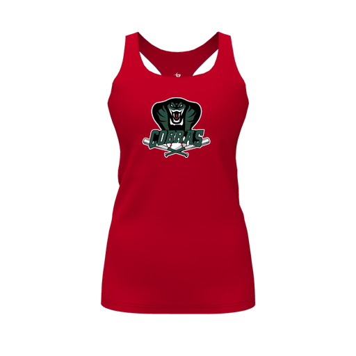 [CUS-DFW-RCBK-PER-RED-FYS-LOGO2] Racerback Tank Top (Female Youth S, Red, Logo 2)