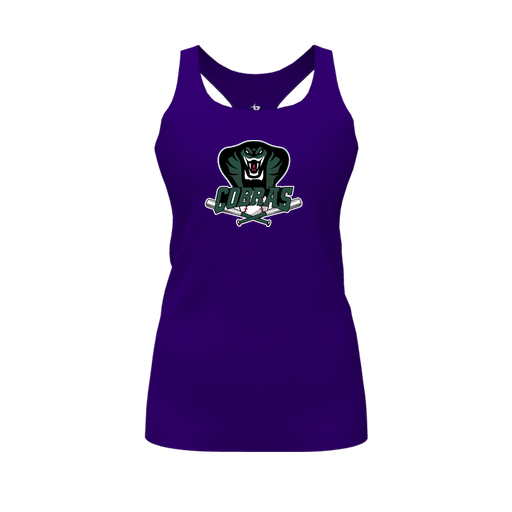 [FT0TRBPP-FYS-LOGO2] Decker Racerback Tank Top (Female Youth S, Purple, Logo 2)