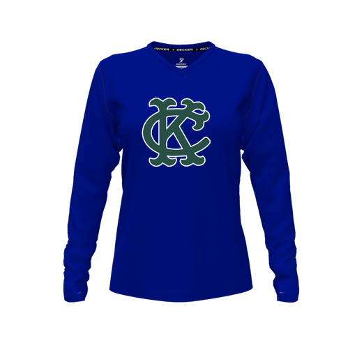 [FTLVCFRY-FYXS-LOGO1] Comfort T-Shirt (Female Youth XS, Royal, V Neck, Logo 1, Long Sleeve)