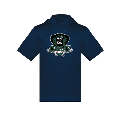 [6871.065.S-LOGO2] Men's Dri Fit Short Sleeve Hoodie (Adult S, Navy, Logo 2)