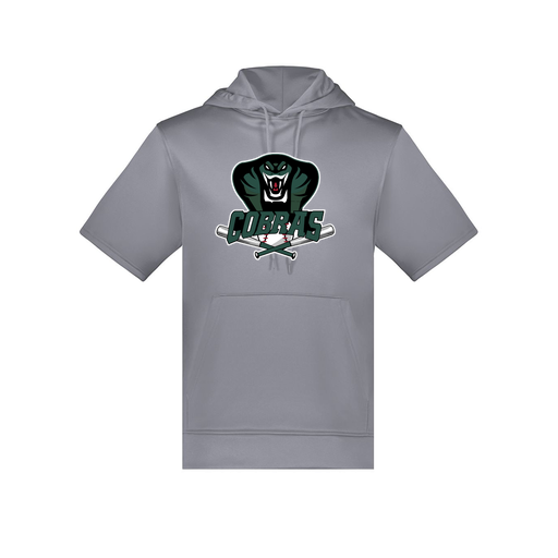 [6871.059.S-LOGO2] Men's Dri Fit Short Sleeve Hoodie (Adult S, Gray, Logo 2)
