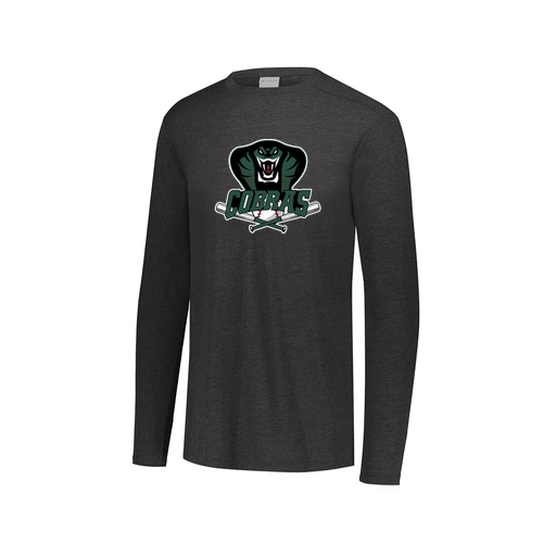 [FTLCUBBK-AXS-LOGO2] Decker Men's Tri-Blend T-Shirt - Long Sleeve (Adult XS, Black, Logo 2)