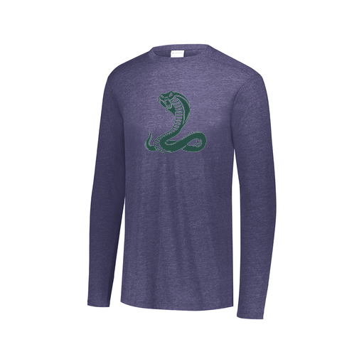 [3075.U22.XS-LOGO3] Decker Men's Tri-Blend T-Shirt - Long Sleeve (Adult XS, Navy, Logo 3)