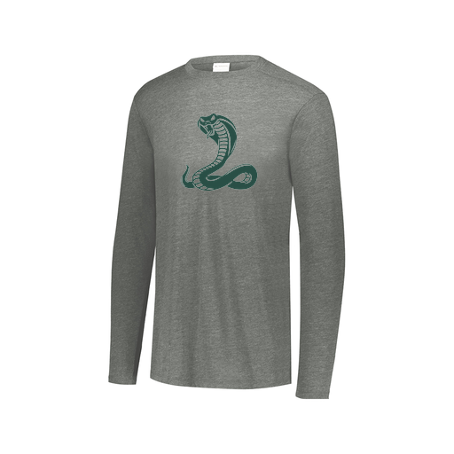 [FTLCUBGY-AXS-LOGO3] Decker Men's Tri-Blend T-Shirt - Long Sleeve (Adult XS, Gray, Logo 3)