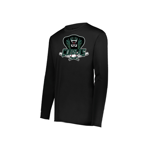 [222823.080.S-LOGO2] Youth LS Smooth Sport Shirt (Youth S, Black, Logo 2)