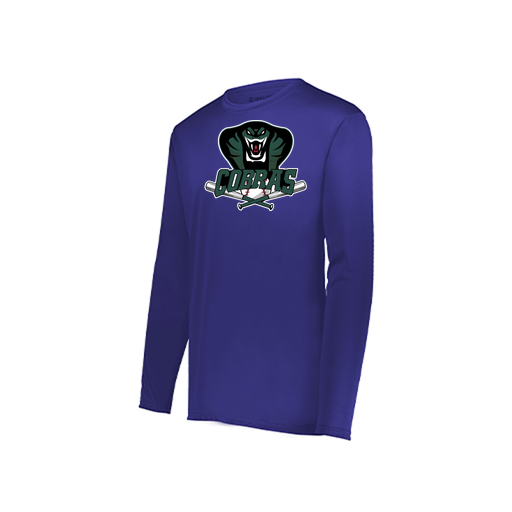 [222823.747.S-LOGO2] Youth LS Smooth Sport Shirt (Youth S, Purple, Logo 2)