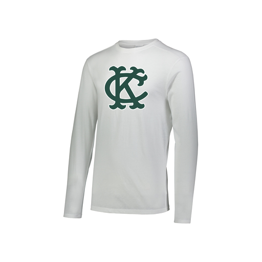 [3076.005.S-LOGO1] Youth LS Ultra-blend T-Shirt (Youth S, White, Logo 1)