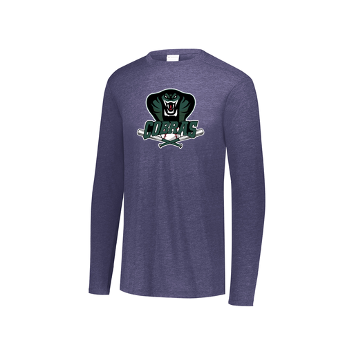 [FTLCUBNV-YS-LOGO2] Decker Youth Tri-Blend T-Shirt - Long Sleeve (Youth S, Navy, Logo 2)