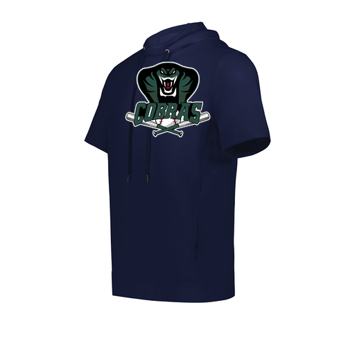 [222605.065.S-LOGO2] YOUTH VENTURA SOFT KNIT SHORT SLEEVE HOODIE (Youth S, Navy, Logo 2)