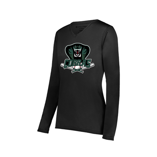 [222824.080.S-LOGO2] Ladies LS Smooth Sport Shirt (Female Adult S, Black, Logo 2)