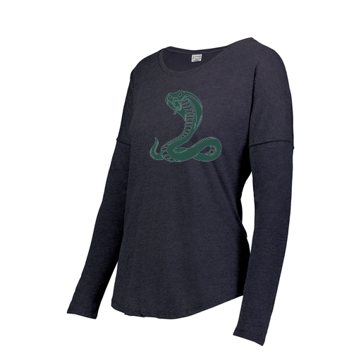 [FTLCUBNV-FAS-LOGO3] Decker Women's Tri-Blend T-Shirt - Long Sleeve (Female Adult S, Navy, Logo 3)