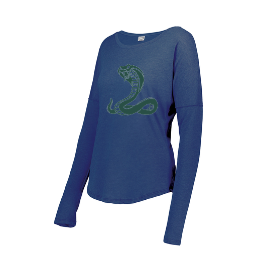 [FTLCUBRY-FAS-LOGO3] Decker Women's Tri-Blend T-Shirt - Long Sleeve (Female Adult S, Royal, Logo 3)